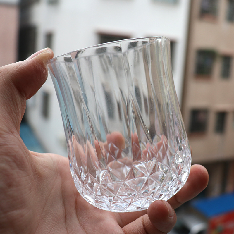 Transparent glass water cups, meal cups, whisky cups, wine glasses, juice cups, special offer, diamond cups 8707 factory direct sales Specification drawing