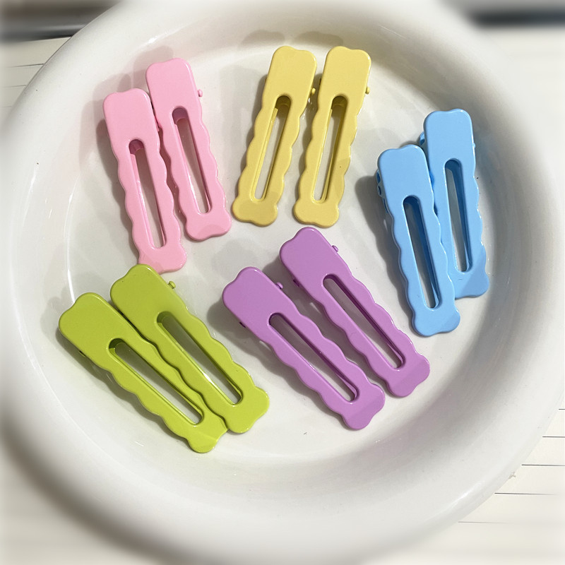 High-quality metal square seamless hair clips, wholesale wavy dopamine hair clips, bangs clips, side clips, diy hair clips full figure