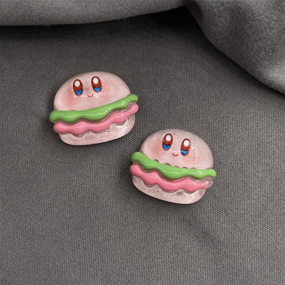 Pink translucent Kirby diy cartoon resin jewelry accessories, phone cases, cream glue handmade hair clips, water cup accessories Application Scenario