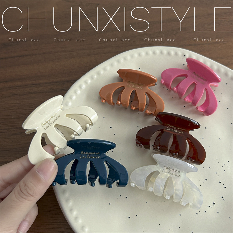 French romance. English hairpin for women, shark hairpin at the back of the head, simple semi-tied hairpin, hair clip headwear Specification drawing