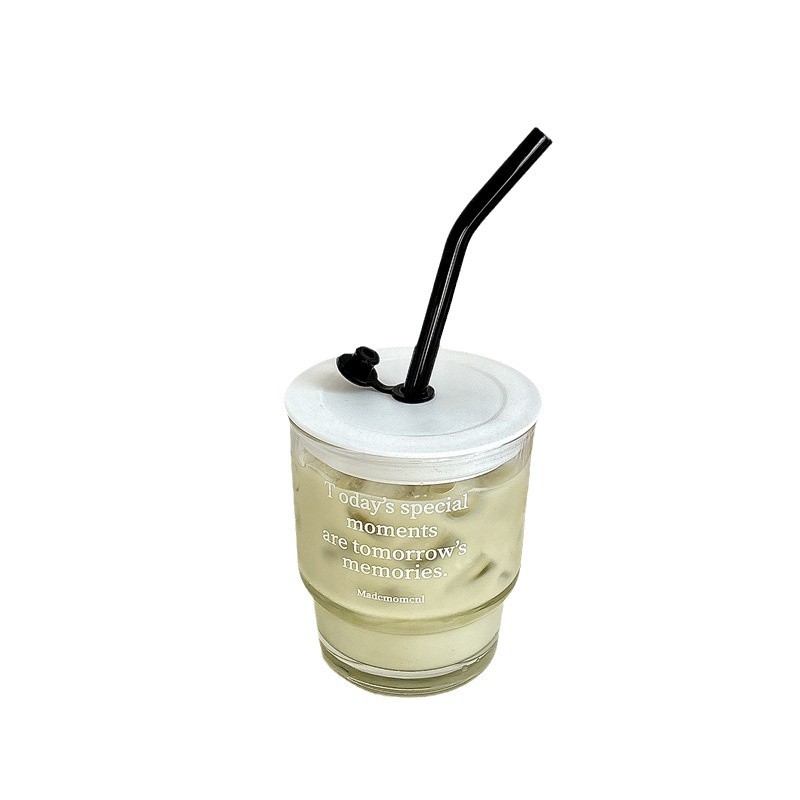 Homemade water cups, Korean InS-style glass straw cups, cold brew coffee cups, milk tea cold drink water cups Item Picture