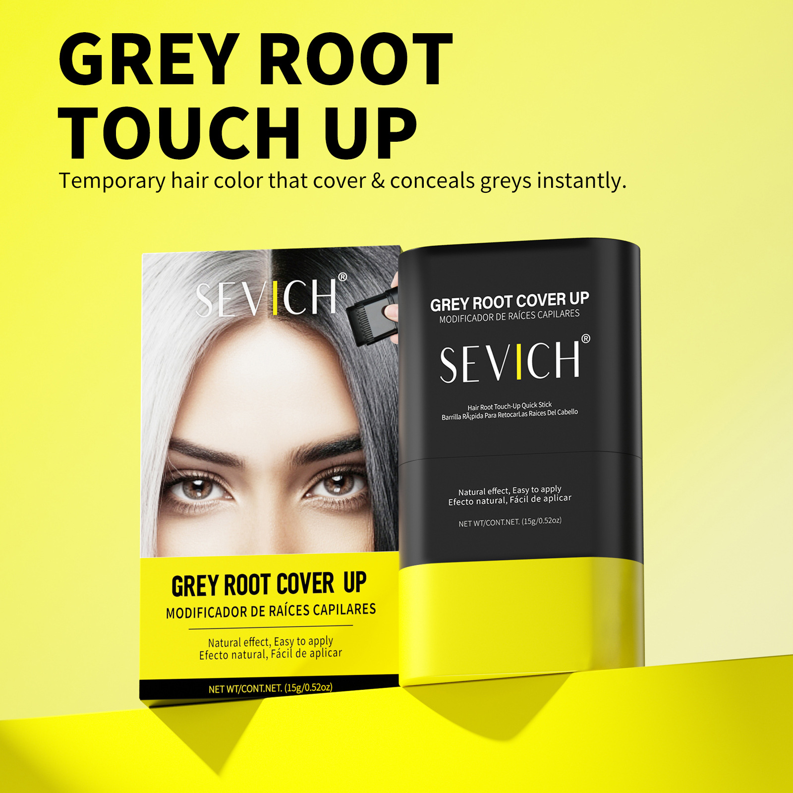 Cross-border white hair color-matching stick can easily cover white hair in one go. Fill the top of the head with natural, long-lasting and waterproof dyeing cream full figure