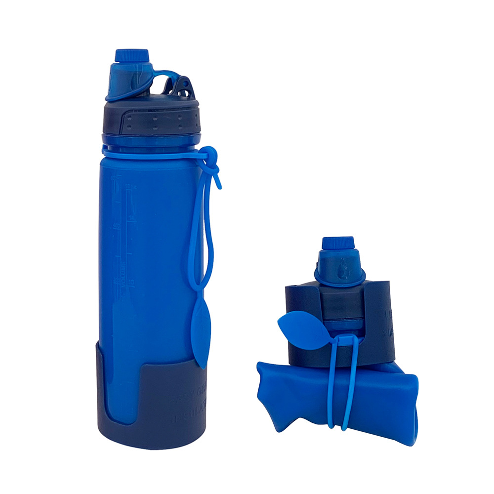 Manufacturer's cross-border silicone water bottle, outdoor sports water bottle, creative folding water cup, water bottle Item Picture