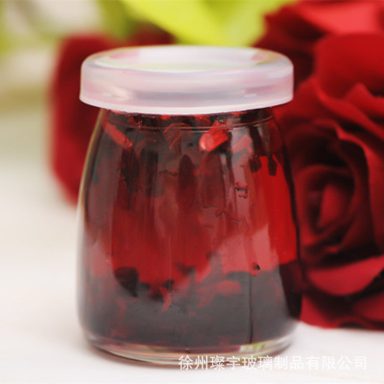 Pudding cup 100ml yogurt bottle Pudding bottle thickened milk glass bottle Jelly Mango pudding cup full figure