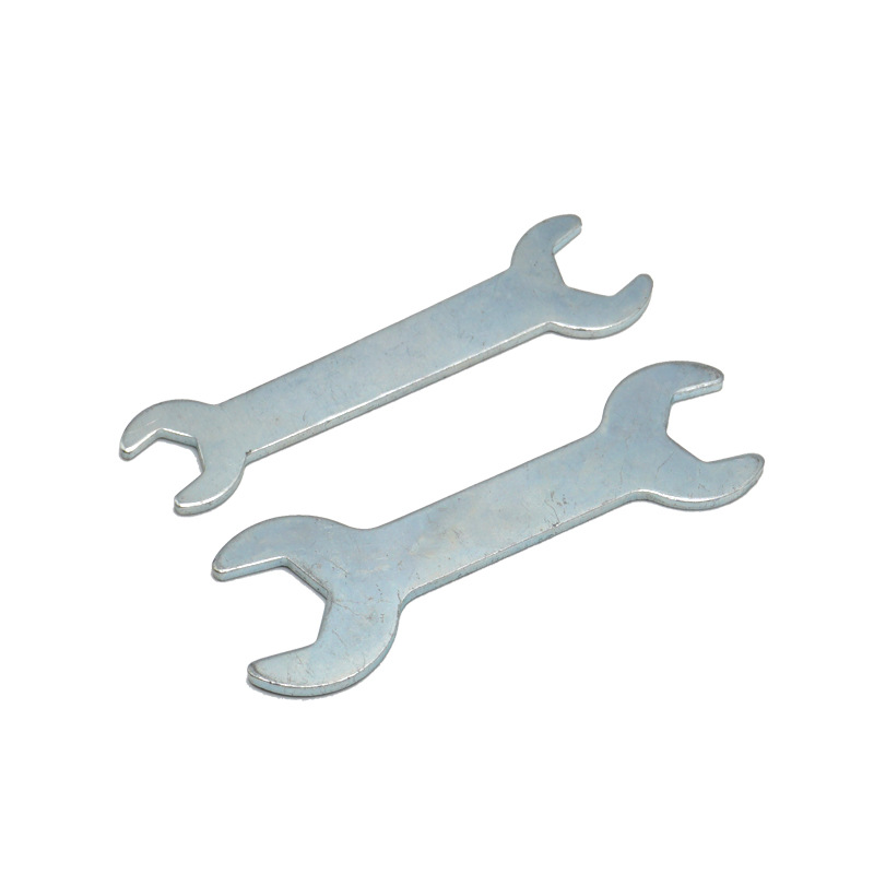 Single and double head simple wrench, galvanized one-time matching iron socket head, household bathroom furniture ultra-thin plate open-end wrench Item Picture