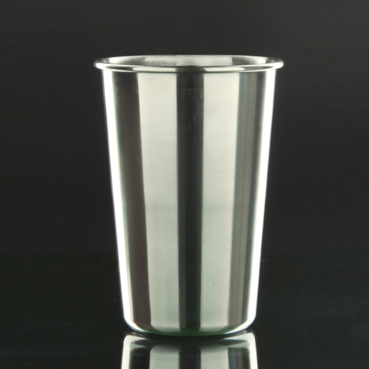 Wholesale of cross-border supply stainless steel beer mugs, single-layer rolled beer mugs, stainless steel measuring cups and mouthwash cups Specification drawing