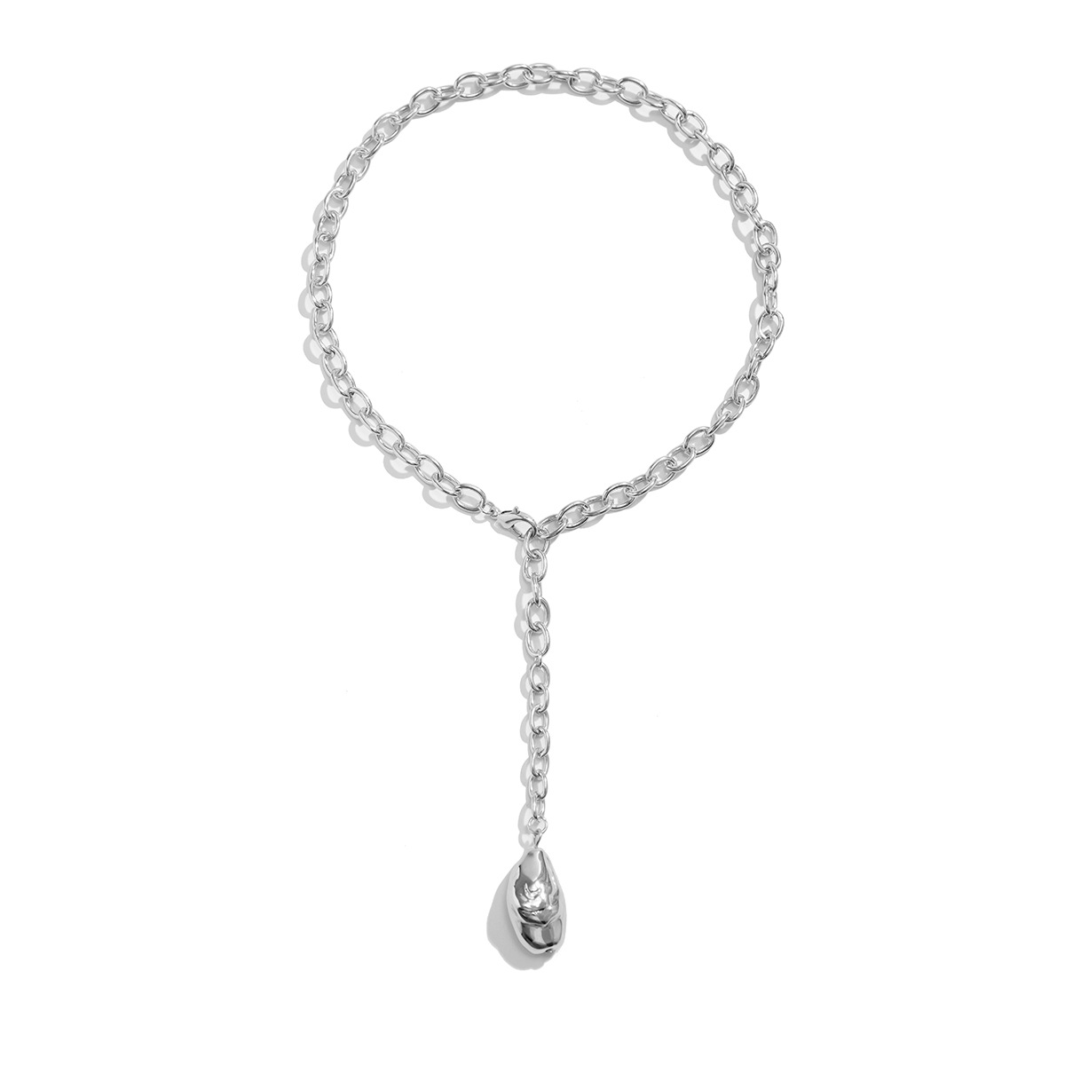 European and American cross-border accessories retro personality irregular gold bean pendant necklace necklace versatile fashion chain Item Picture
