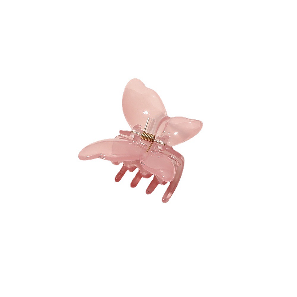 The Qiyue Korean 3D jelly-colored butterfly hairpin exudes an elegant charm and is designed to hold the back of the head with a hair clip and hair accessory Item Picture