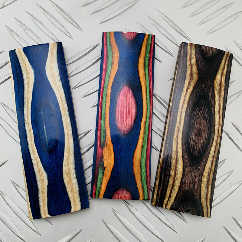 Colored wood knife handle material, bow and arrow wooden handle material, slingshot handle patch material, wood slingshot handle, engineered wood details Picture