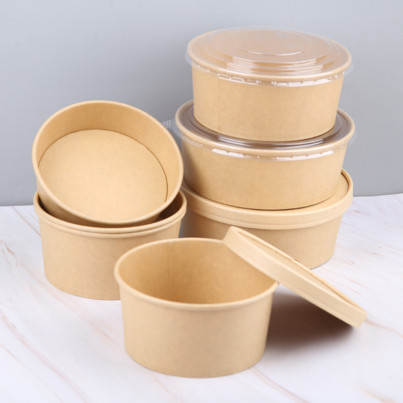Disposable paper bowls, household round packaging instant noodle bowls, paper lunch boxes, takeout salad bowls, commercial whole box wholesale Application Scenario