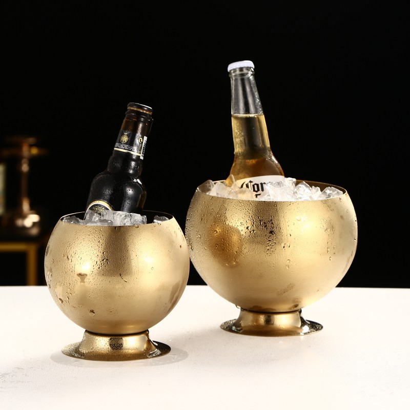 Internet-famous stainless steel ice bucket, bar and KTV countertop ice bucket, champagne, beer, red wine, hotel supplies, snack bucket, commercial Application Scenario