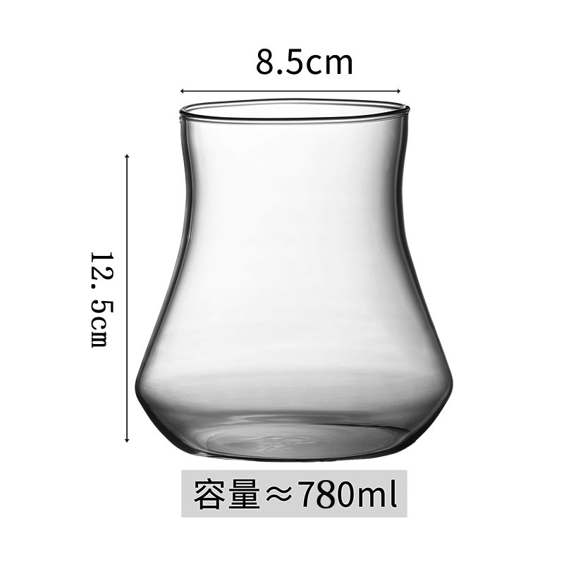Simple large-bellied wide-mouthed glass cups, fruit tea cups, beverage milk tea cups, latte coffee cups, bar cocktail cups Item Picture