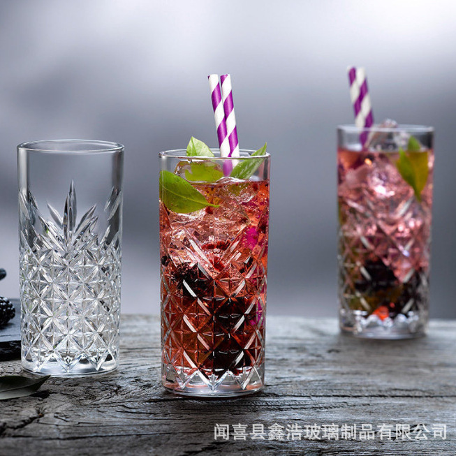 Factory direct delivery, retro engraved, simple glass, whisky, spirits, Mojito, cocktail glass, bar Application Scenario