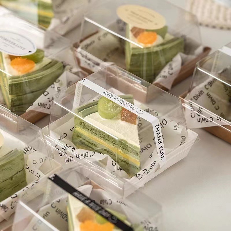 4-inch cut cake box, 8-inch high cut dessert tiramisu, white card paper box, baking square packing box Specification drawing