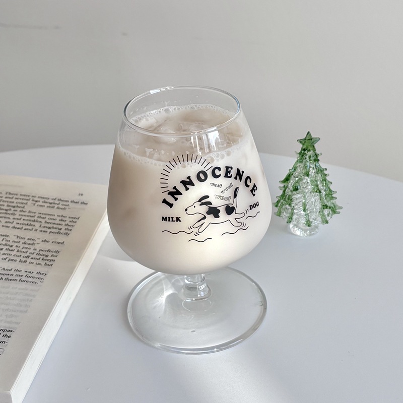 Homemade high-appearation-level inS-style girls' tall glass cups, large-capacity glass cups, water cups, coffee cups, cold drink milk cups full figure