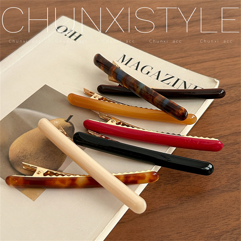 Acetic acid duckbeak clips for women, side bangs clips for haircuts, hair clips for breaking hair, hair straightening clips, straight clips, hair clips, new headwear details Picture