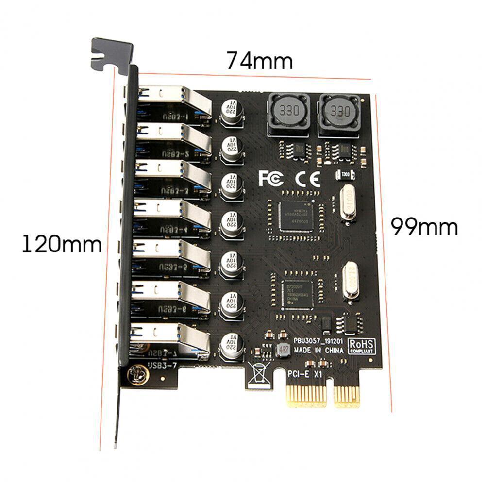 PCIE to USB3.0 adapter card, 7-port PCI-E desktop computer expansion card, no need for external power supply, NEC chip Item Picture
