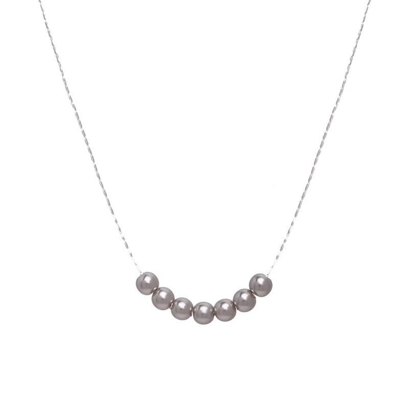 Simple pearl beaded collarbone chain, a new style of elegant accessory for women in 2023, a French light luxury and niche necklace Item Picture