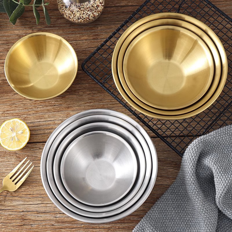 Stainless steel salad bowl, single-layer V-shaped dessert bowl, Korean ramen bowl, hotel golden seasoning bowl, commercial snack bowl Specification drawing