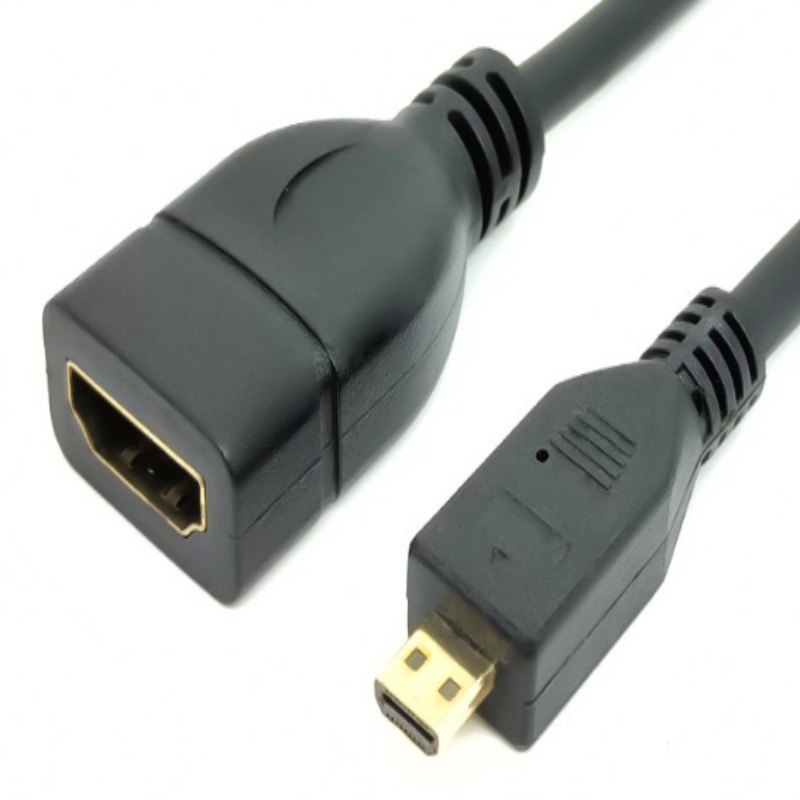 Copper 14+1 version micro hdtv to HDTV female high-definition adapter cable, HDTV female to micro male extension cable full figure