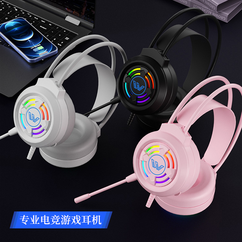 USB7.1 wired headset with microphone for desktop laptops, universal gaming PUBG headset details Picture