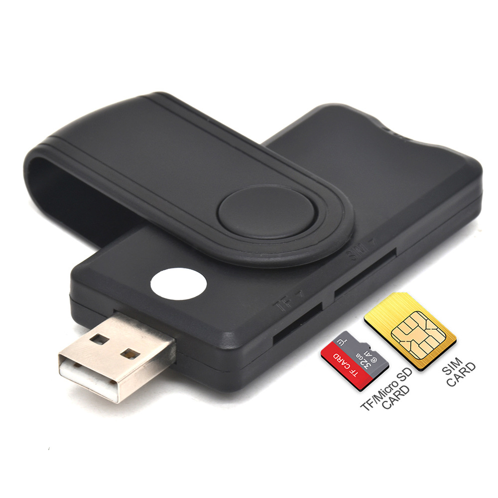USB2.0 All-in-one Smart Card Reader SIM SD TF ID IC Smart Card Reader details Picture