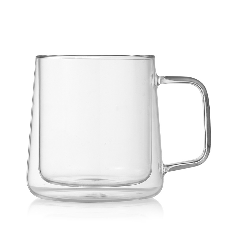 High borosilicate glass cups, double-layer insulated coffee cups, large-capacity mugs, breakfast milk tea vats, household drinking cups Item Picture