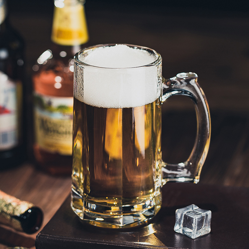 Green apple glass beer mugs, draft beer cups, beverage cups, tea cups, glass cups, water cups, wholesale cups with logo printing details Picture