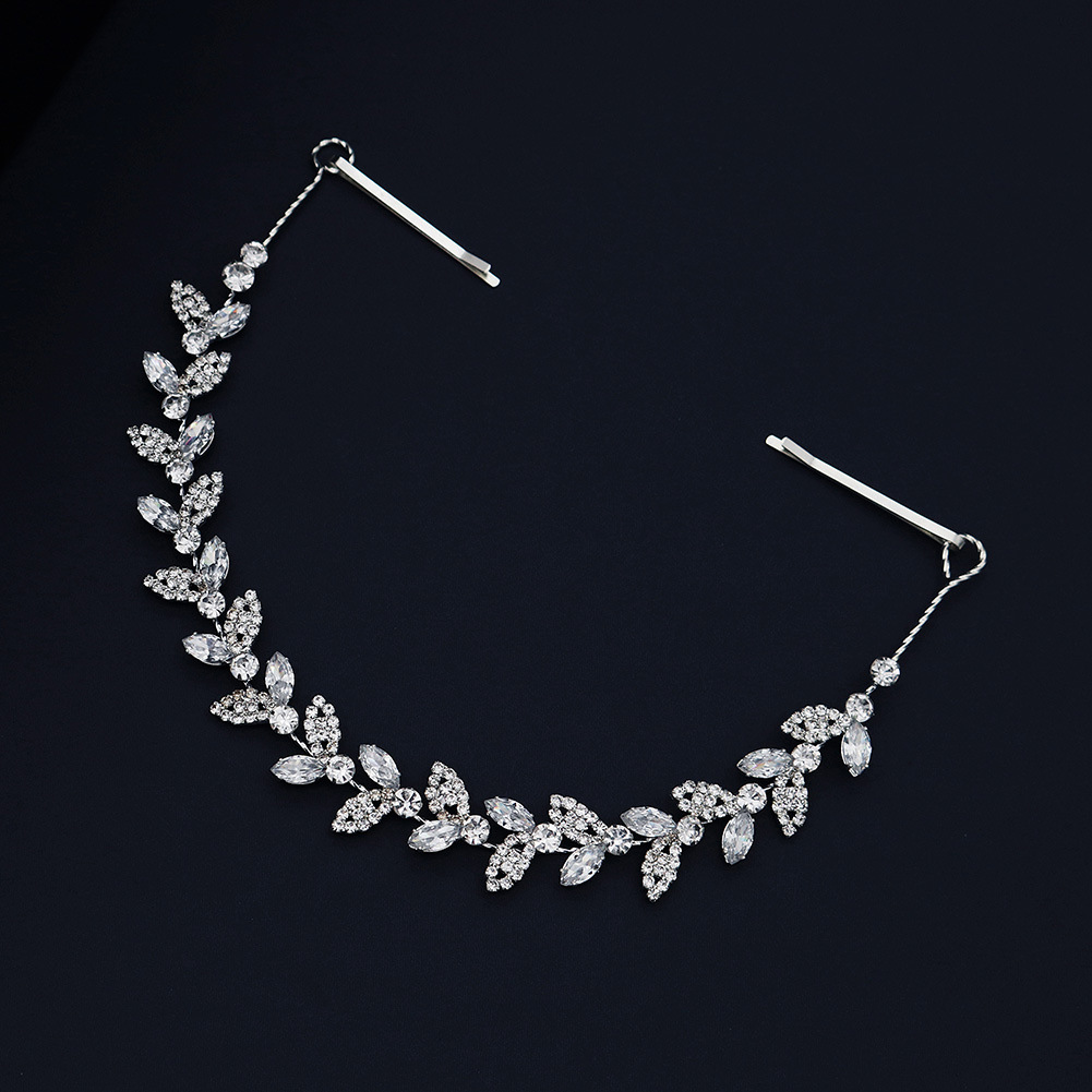 Korean high-end light luxury zircon hair bands, handcrafted crystal daily versatile hair bands, bridesmaid flower girls, simple wedding dress headwear accessories full figure