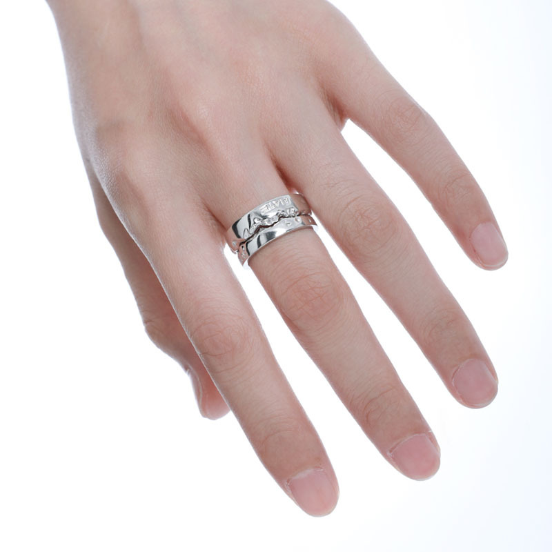A niche design open ring for women, a cool and stylish couple ring on Instagram, a fashionable and individual index finger ring Specification drawing