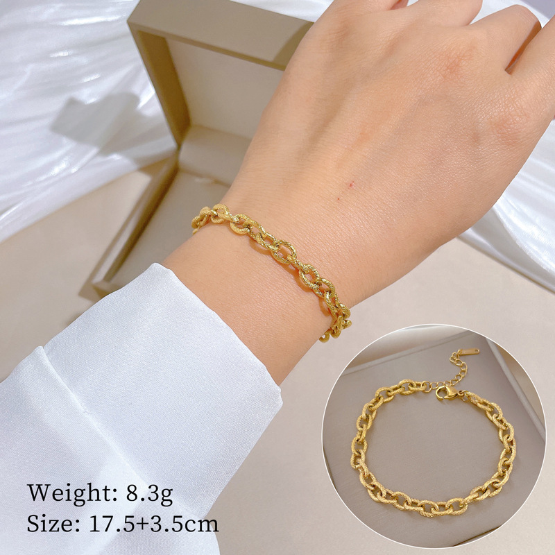【 All-titanium Steel 】 Dongdaemun minimalist style vintage chain bracelet, a female Internet celebrity's retro best friend full figure
