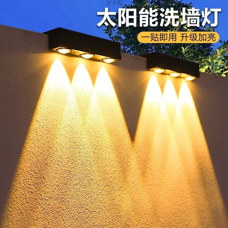 Solar-powered outdoor lighting fixtures, waterproof garden lights, landscape outdoor wall-washing lights, balcony, villa and garden decorative spotlights details Picture