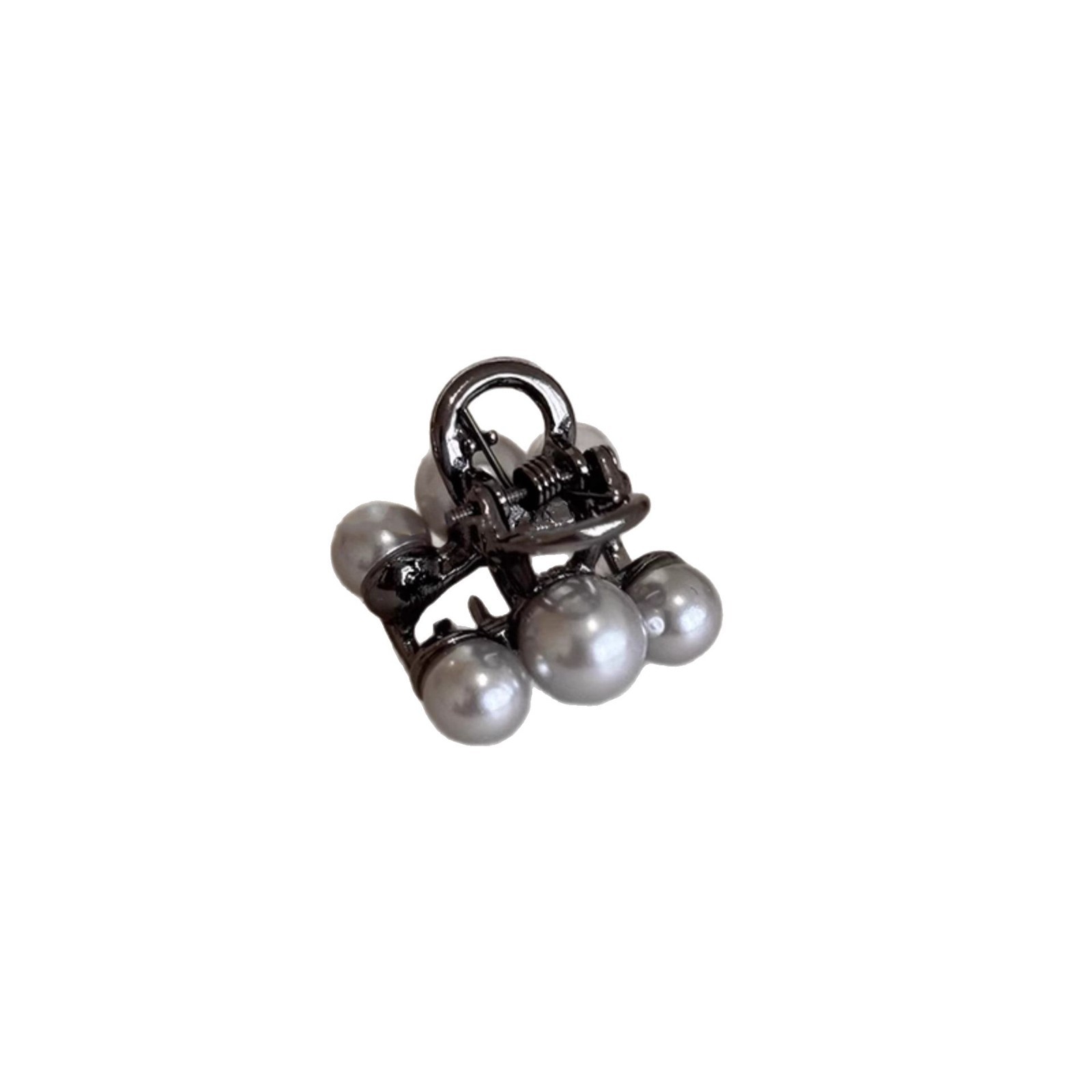 Grey cherry pearl small scratch-off women's 2025 new high-end style hair clip, forehead bangs clip, side clip hair accessory Item Picture