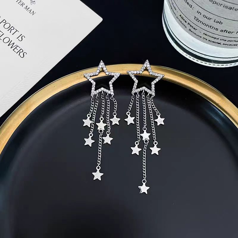 Star River in Dream Star Tassel earrings, light luxury style, niche design, high-end feel, new earrings for women Specification drawing