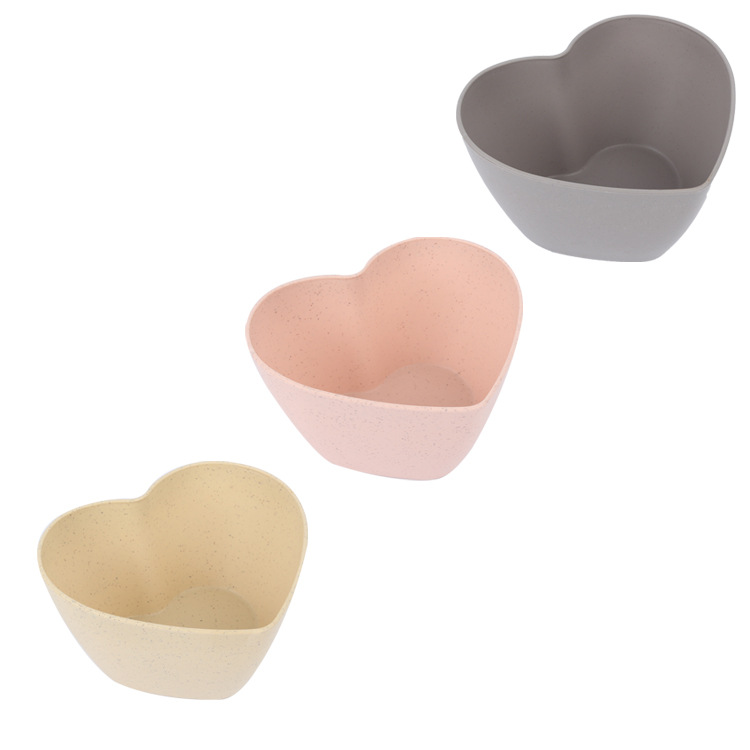 Wholesale of cross-border heart plates, deepened tableware plates, pickles, small plates, dipping sauce, snack plates, vinegar plates, oil plates, and wheat straw bowls Item Picture
