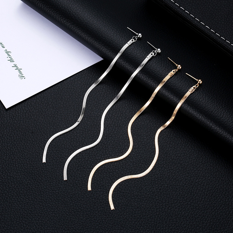 Aliexpress creative earrings, simple and elegant long chain tassel earrings, original manufacturer, one-piece consignment details Picture
