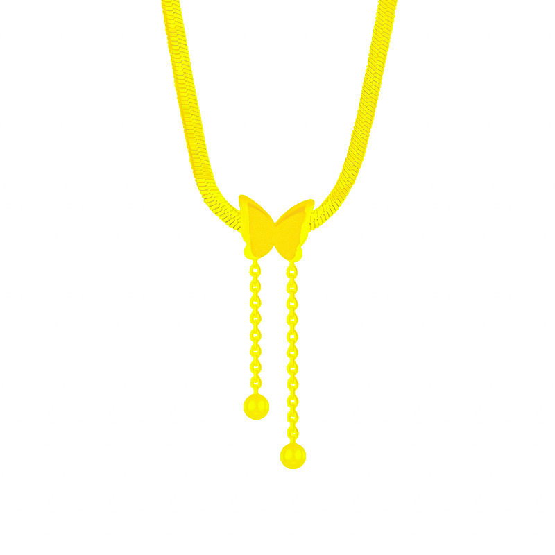 A light luxury and niche butterfly necklace that doesn't fade, a collarbone chain with a sense of design, a elegant and trendy pendant, a fashionable accessory for women Item Picture