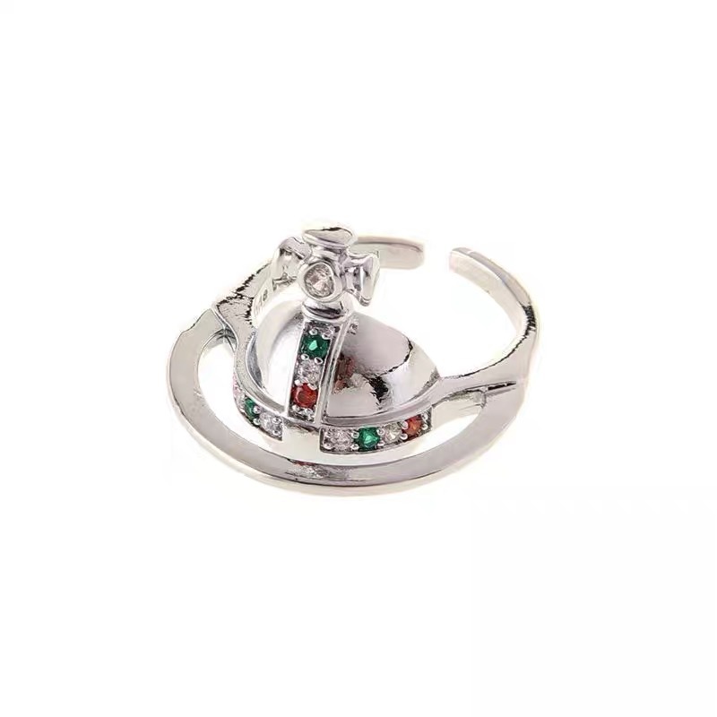 A niche three-dimensional Saturn irregular letter drip glaze open ring for women, gender-neutral retro Instagram trendy personality ring Item Picture