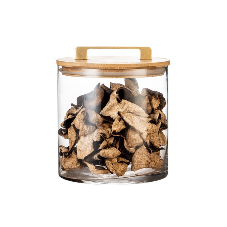 Wholesale large-capacity transparent food sealed jars, tangerine peel glass storage jars, kitchen grain storage jars, moisture-proof jars Item Picture
