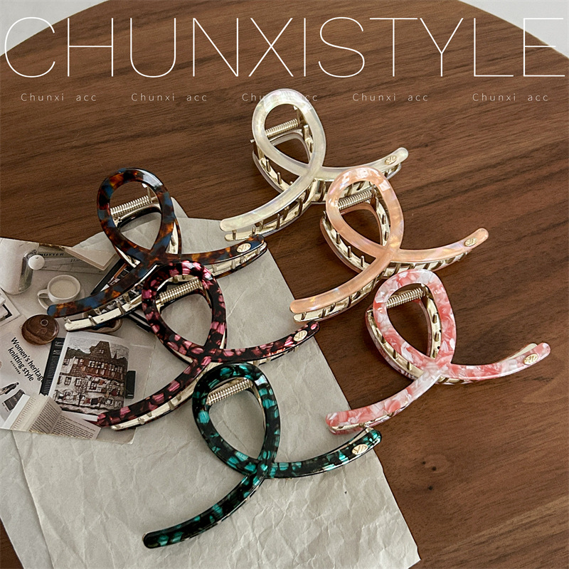 Super Power Acetate Mermaid Girl High-end back clip 2025 New Shark Clip Women's Clip Headwear Hair clip full figure