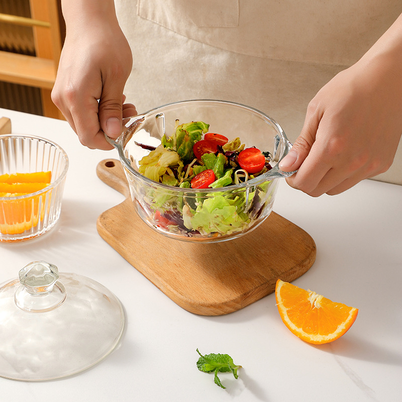 In-store gift set Event gift bowl and plate combination Home tea-colored glass bowl large capacity tableware set Application Scenario