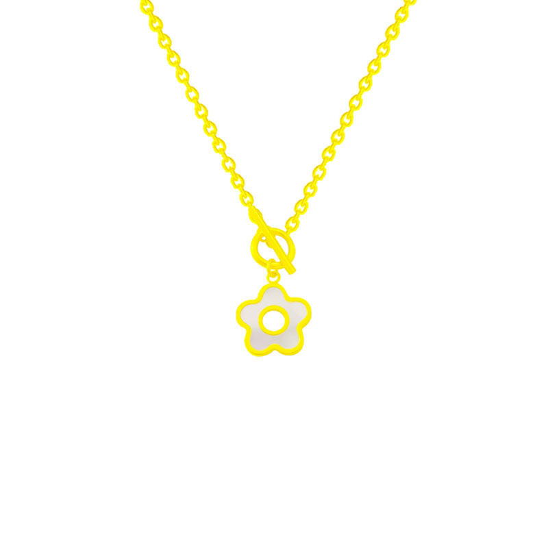 Fashionable flower necklace for women, light luxury and niche, 2025 new bestseller collarbone chain, sweet and simple titanium steel sweater chain Item Picture