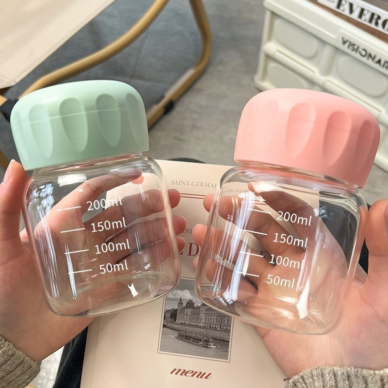 Cute glass chubby cups, high-temperature resistant portable children's milk, soy milk, juice and beverage cups, small gifts for the opening event Application Scenario