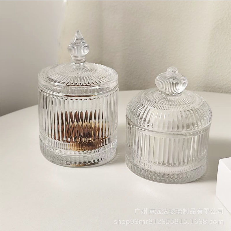 Scented candles, glass jars, jewelry storage boxes, cotton swabs, storage jars, candy cups, sugar jars, wedding candies, cube sugar, snacks Specification drawing