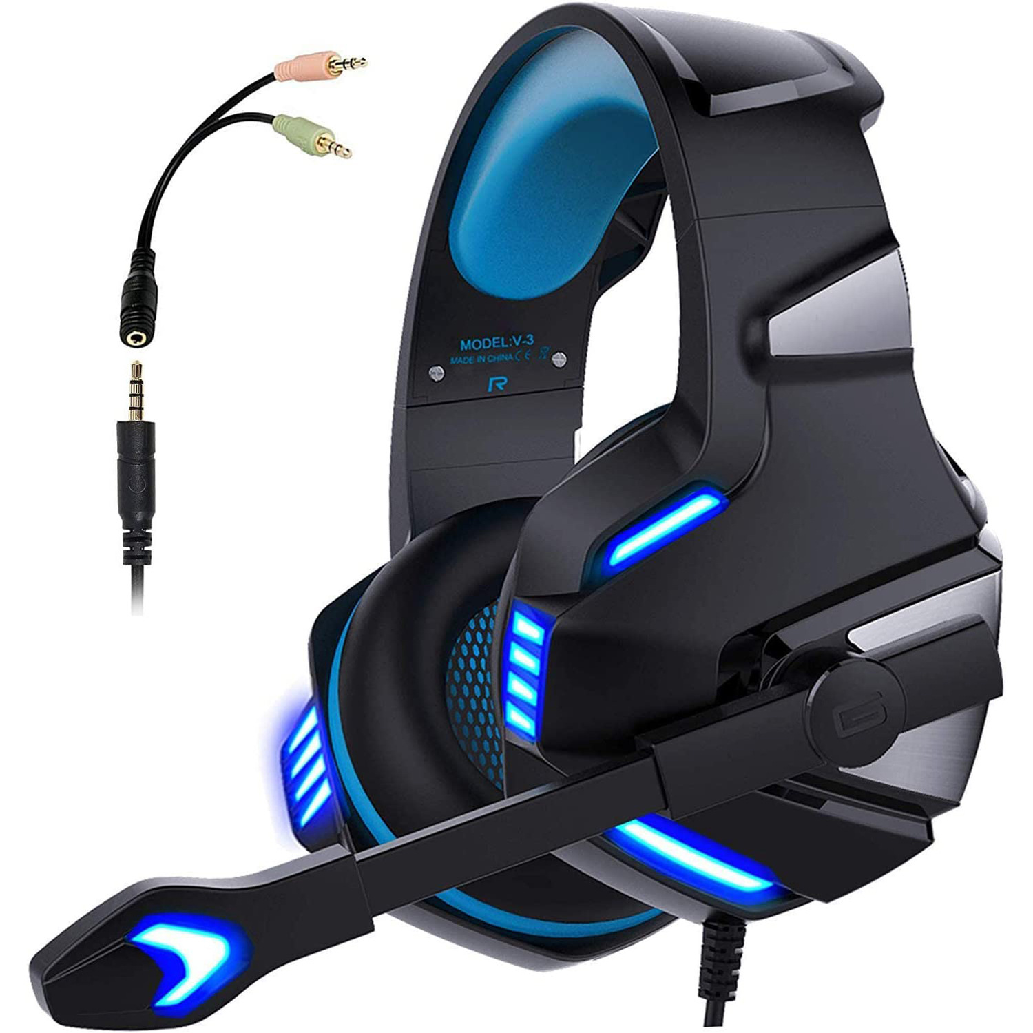Cross-border V3 computer headphones, over-ear wired gaming, e-sports headset, desktop laptop, PUBG with microphone full figure