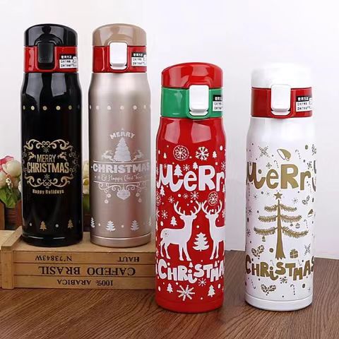 The 304 stainless steel portable insulated cup for Christmas is a creative gift and a business office water cup that can be printed with a LOGO full figure