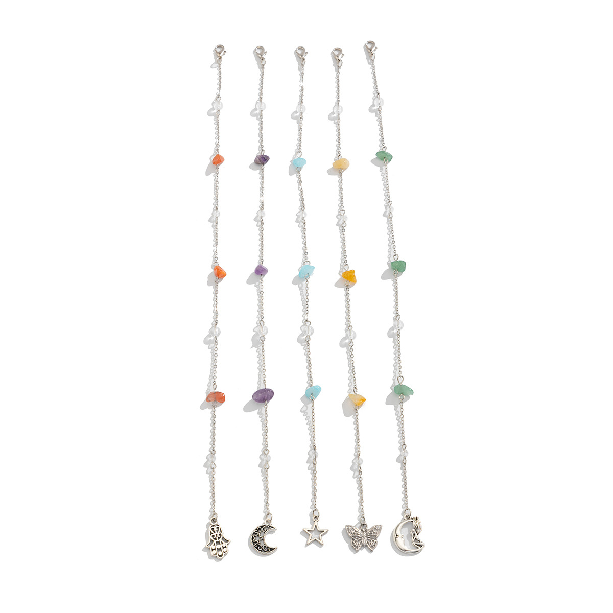 European and American cross-border jewelry, beach conch, crushed stone, tassel hair accessories, shell irregular natural stone, long chain hair accessories Item Picture