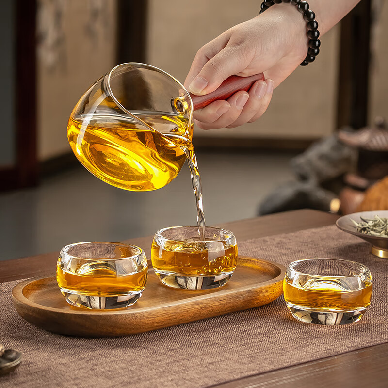 Household lead-free glass tea cups, crystal master cups, non-hot finger cups, wholesale commercial high-appearance-level tea cups details Picture
