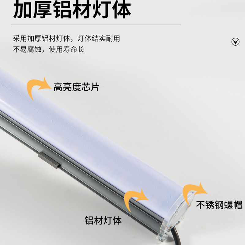 LED strip lights, wall washing lights, guardrail tubes, storefront beautification, wall lighting, outdoor building lighting, waterproof strip lights details Picture