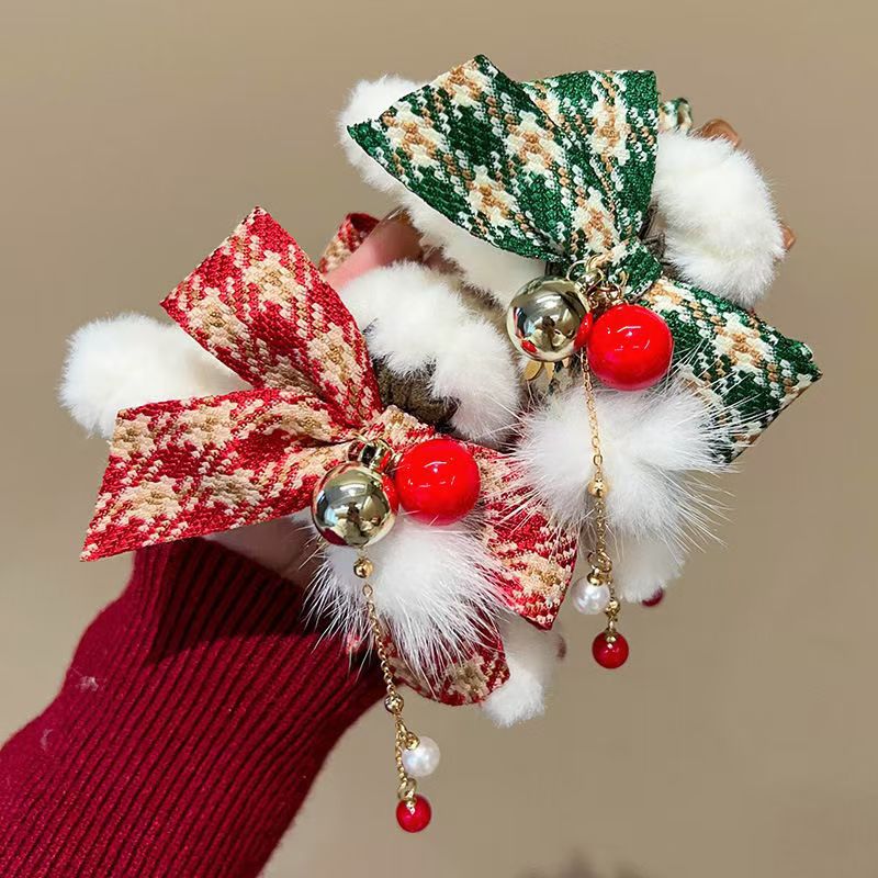 Autumn and winter bestsellers: Bow clip, sweet and elegant for women, tassel plush clip, hairball shark clip, updo clip Specification drawing